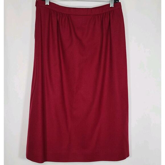 Pendleton Women's 100% Virgin Wool Skirt Blazer Set Maroon Red Vtg Size 12 - Picture 8 of 14